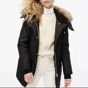 J. Crew Perfect Winter Parka PrimaLoft Black Size XXSP  Petite